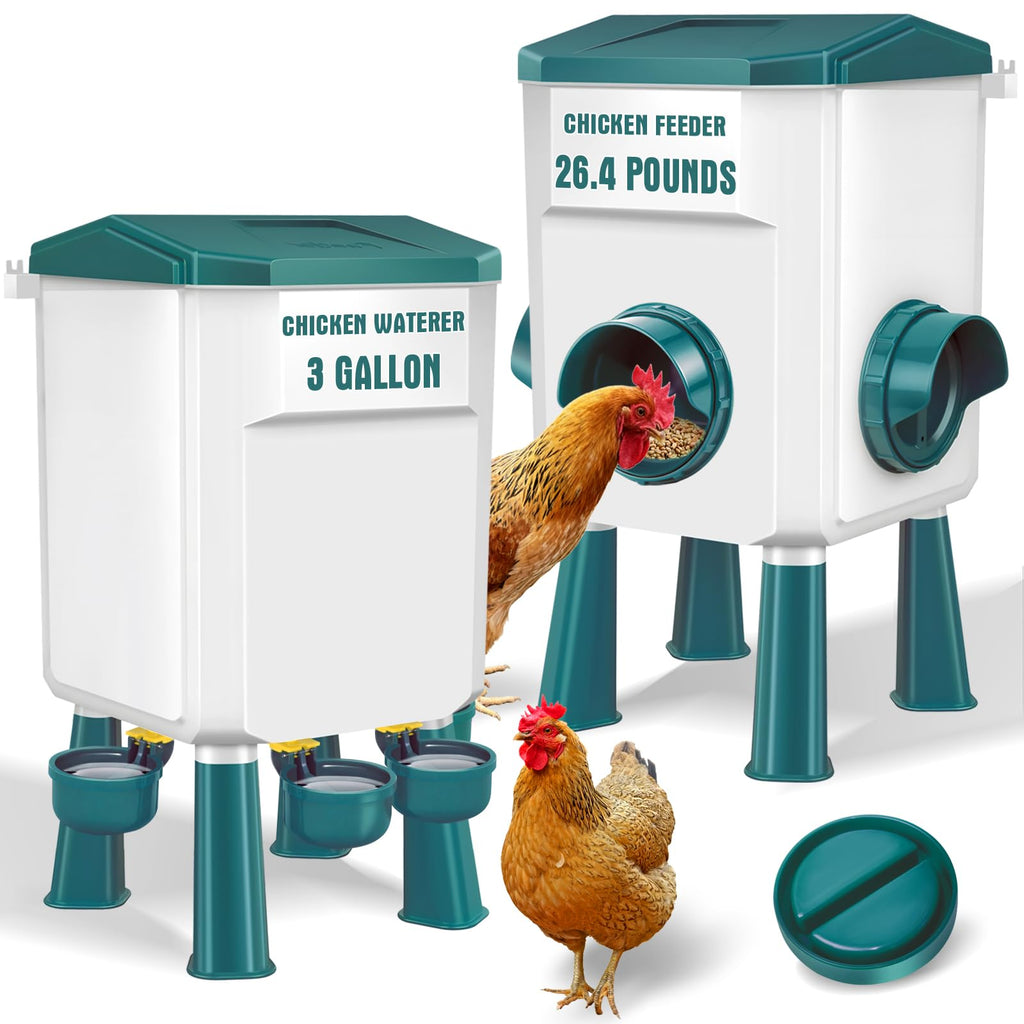 Chicken Feeder and Waterer Set 3 Gallon G7619