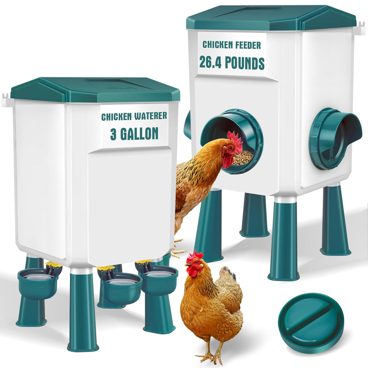 Chicken Feeder and Waterer Set 3 Gallon G7619