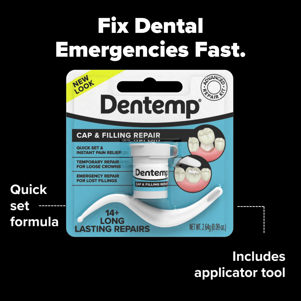 Maximum Strength Loose Cap and Lost Filling Repair Dental Kit Pack of 3 W211368