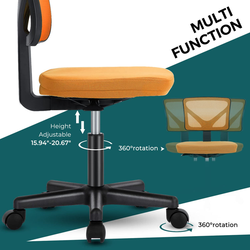 Orange Mesh Ergonomic Adjustable Swivel Rolling Office Chair G35973