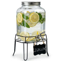 2 Gallon Glass Drink Dispenser with Stand F109