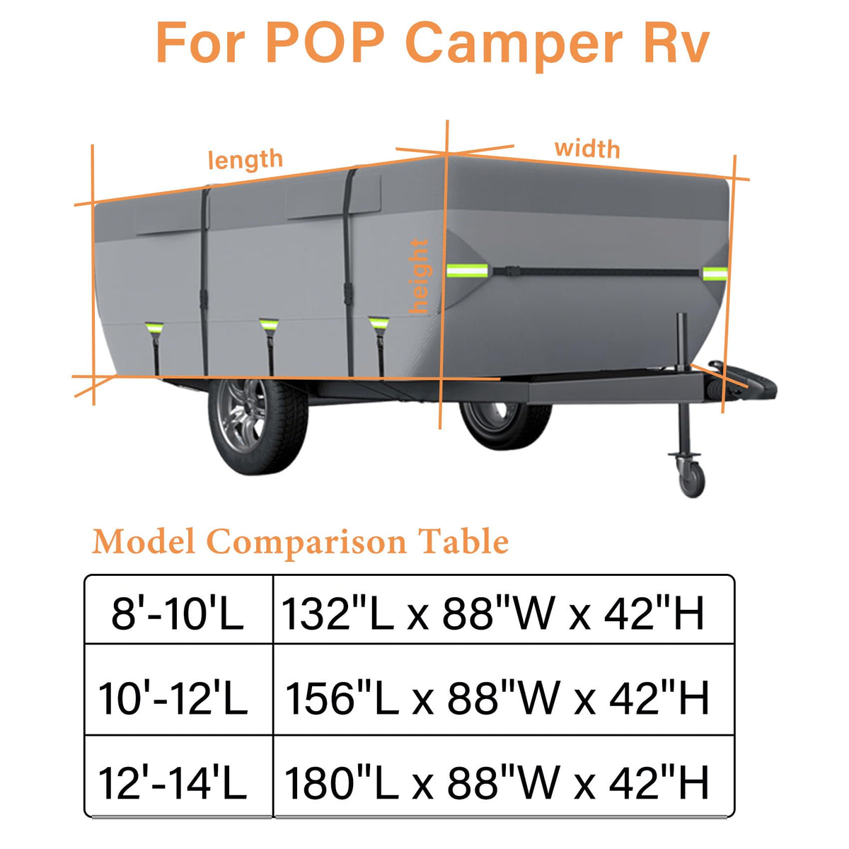 12'-14' 7 Layers Waterproof Breathable Pop Up Folding Camper Cover Y55955