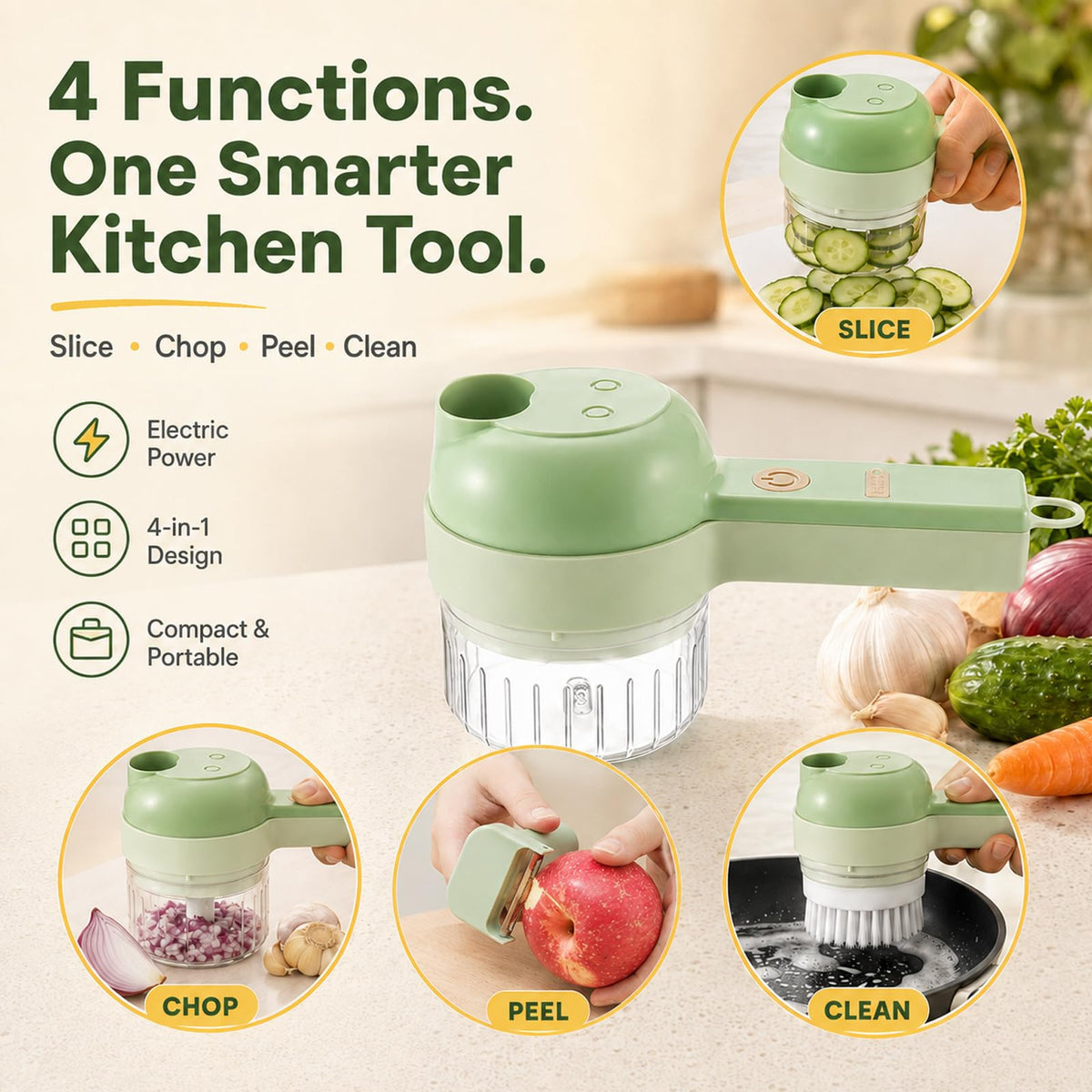 4 in 1 Handheld Electric Food Chopper F613
