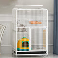 3-Tier Metal Wire Cat Cage with Hammock and Casters Q786219