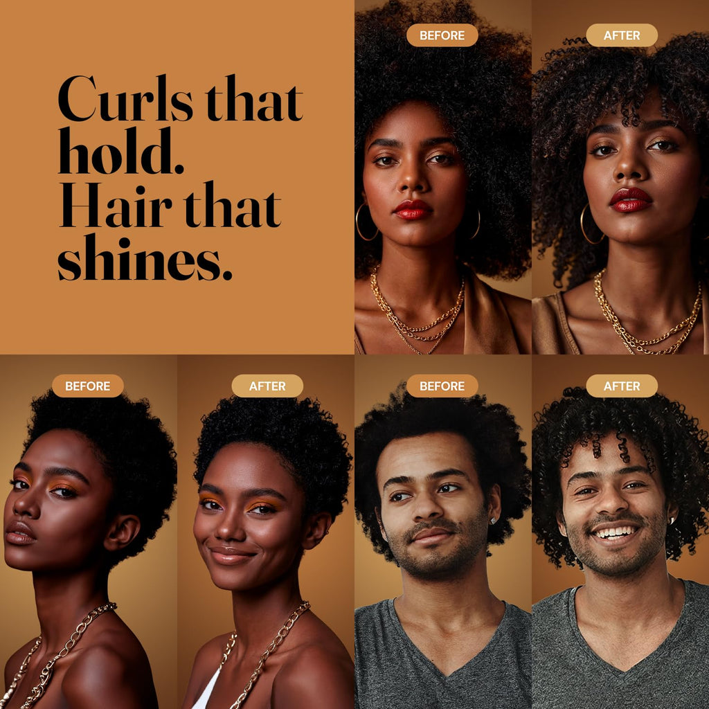 Curly Hair Shampoo Conditioner & Curl Cream Kit, 3x16.9oz U6722