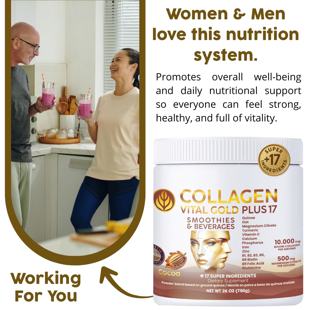 Collagen Peptides Powder Cocoa Flavor 26 oz U11213