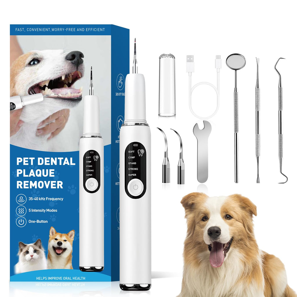 White Dog Teeth Cleaning Kit with LED Light H102