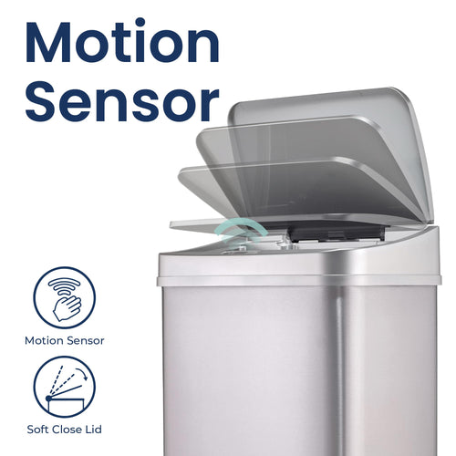 13 Gallon Automatic Stainless Steel Trash Can C1572