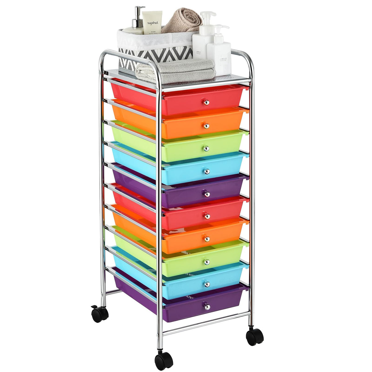10 Drawer Rolling Storage Cart with Wheels U42440