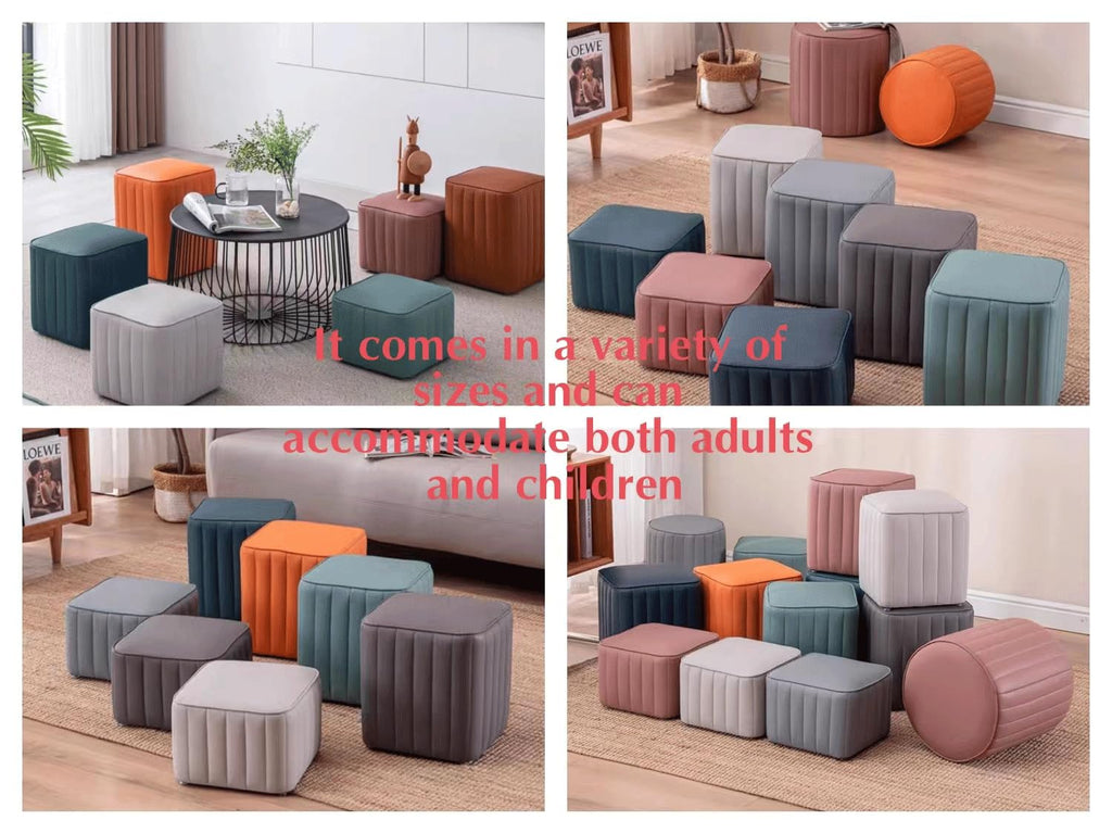 Leather Upholstered Square Footstool Q51127