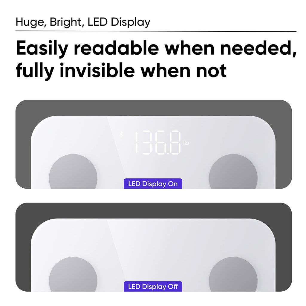Digital Bathroom Scale 400 lb Black White F778