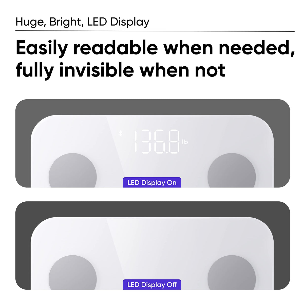 Digital Bathroom Scale 400 lb Black White F778