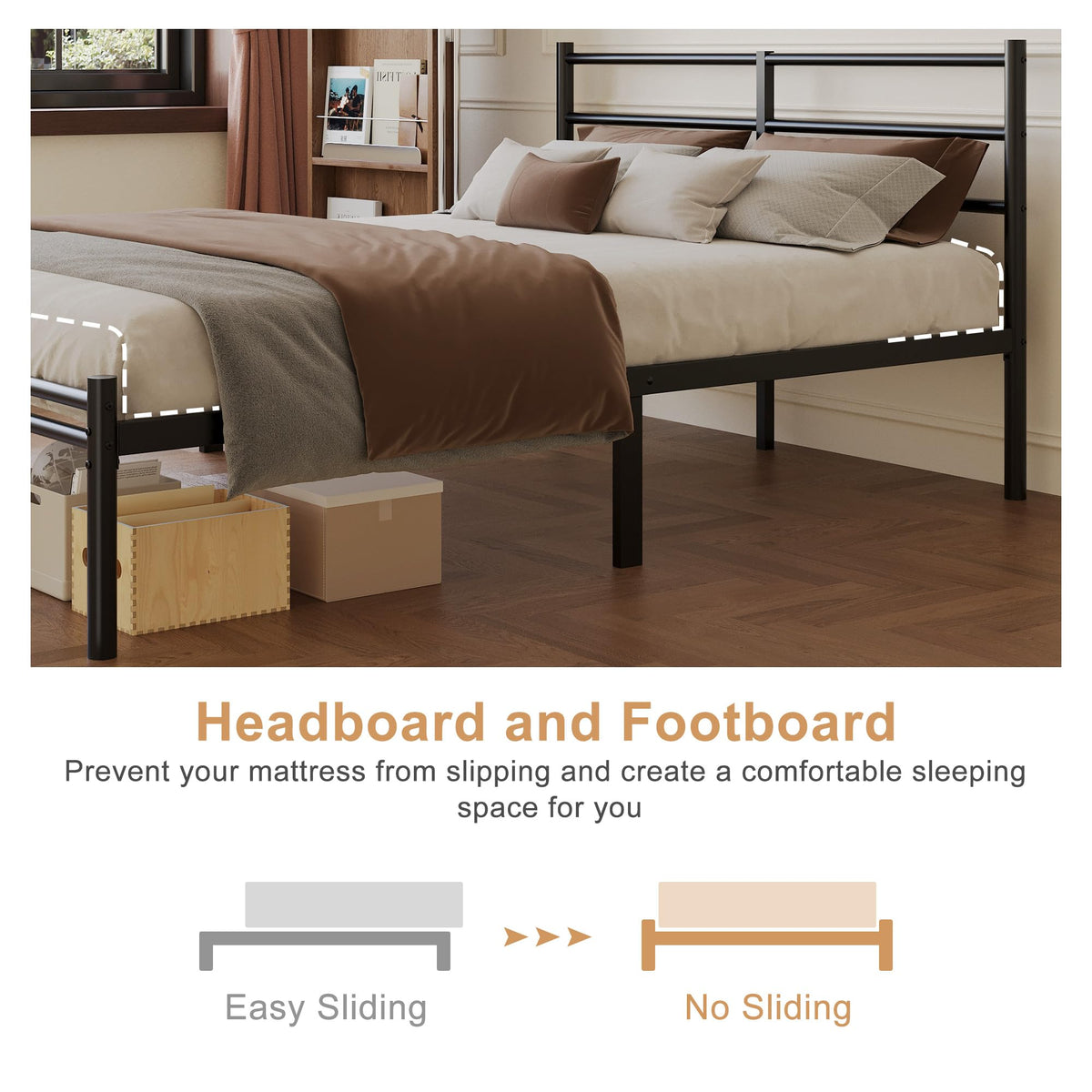 Full Size Bed Frame with Headboard and Footboard X621