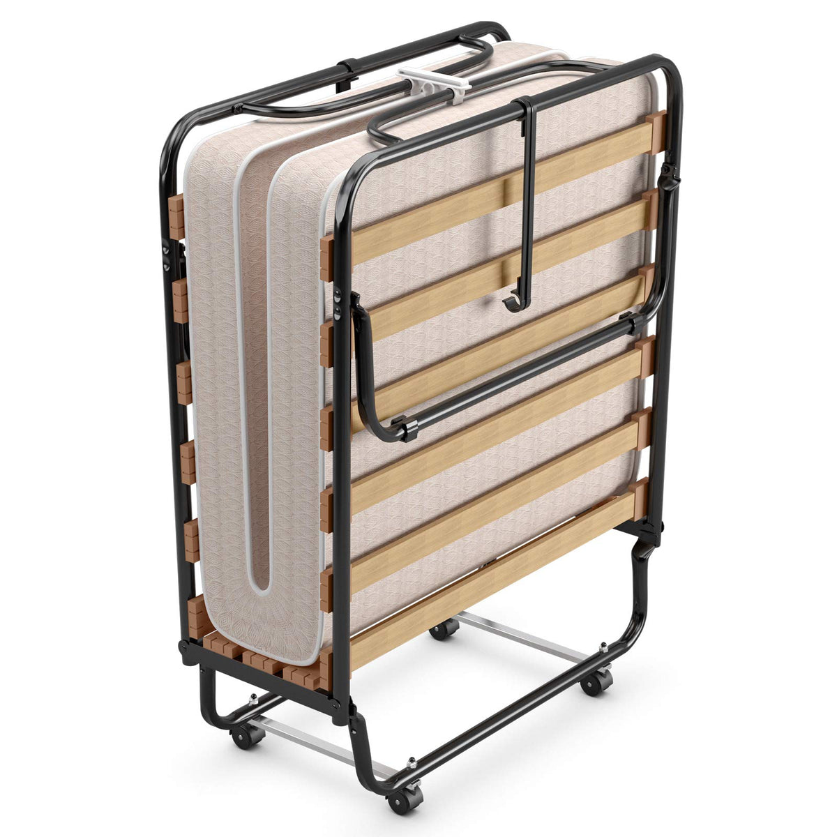Folding Bed with 4 Inch Memory Foam Mattress Metal Frame G370262