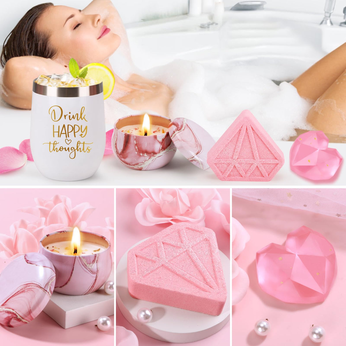 Pink Relaxing Spa Gift Set with Blanket S39425