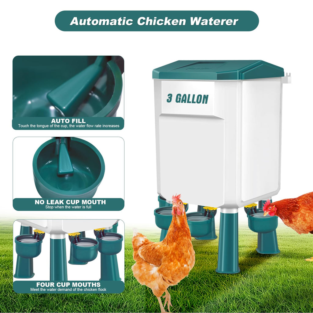 Chicken Feeder and Waterer Set 3 Gallon G7619
