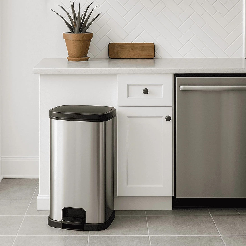 13 Gal Stainless Silver Step Trash Can N69898
