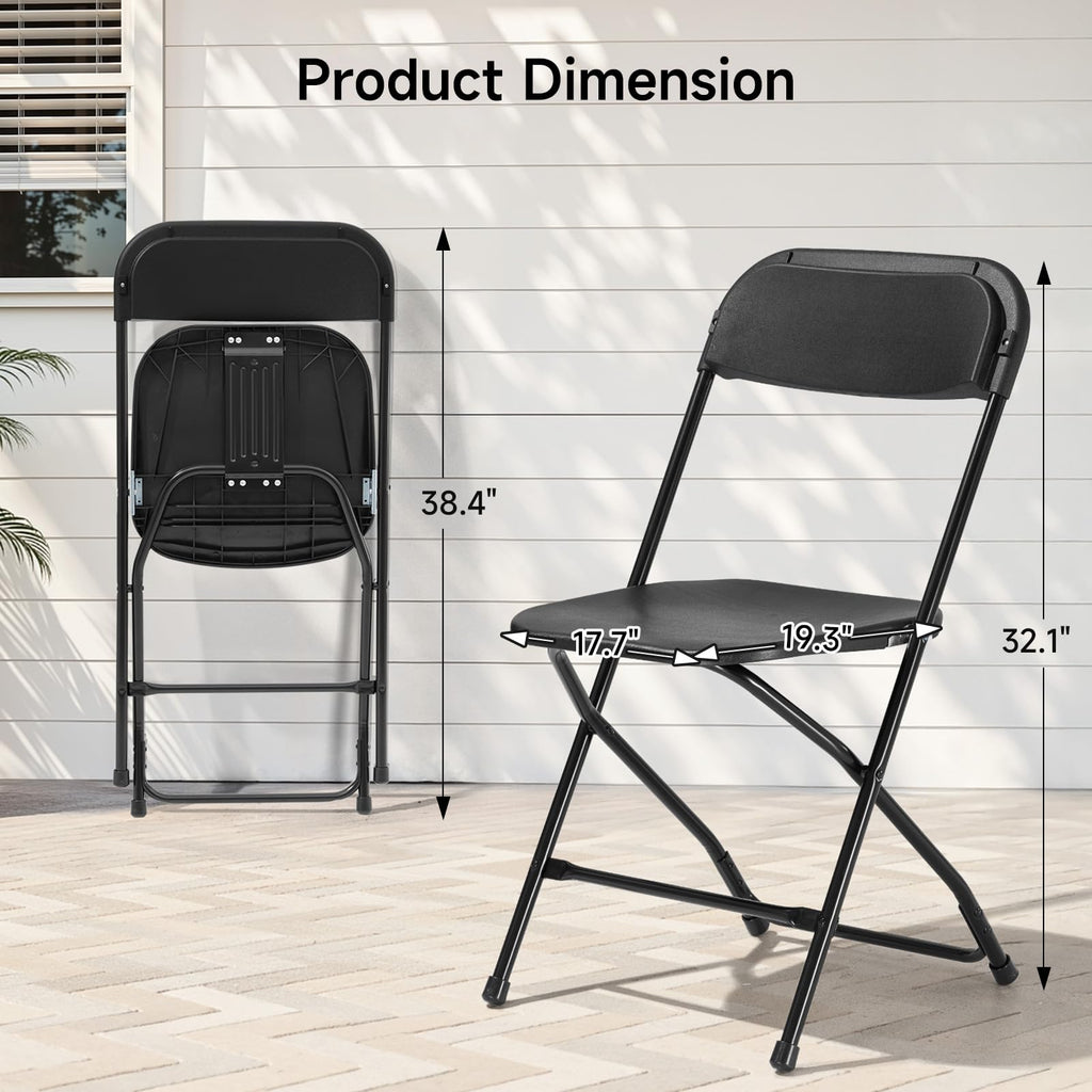Folding Chairs 10 Pack 550LBS Capacity Heavy Duty Black S465938