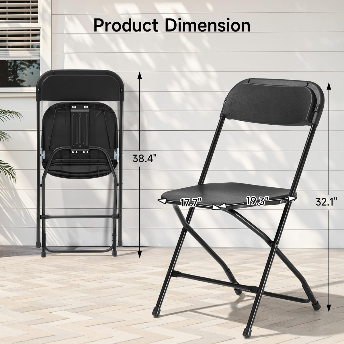 Folding Chairs 10 Pack 550LBS Capacity Heavy Duty Black S465938