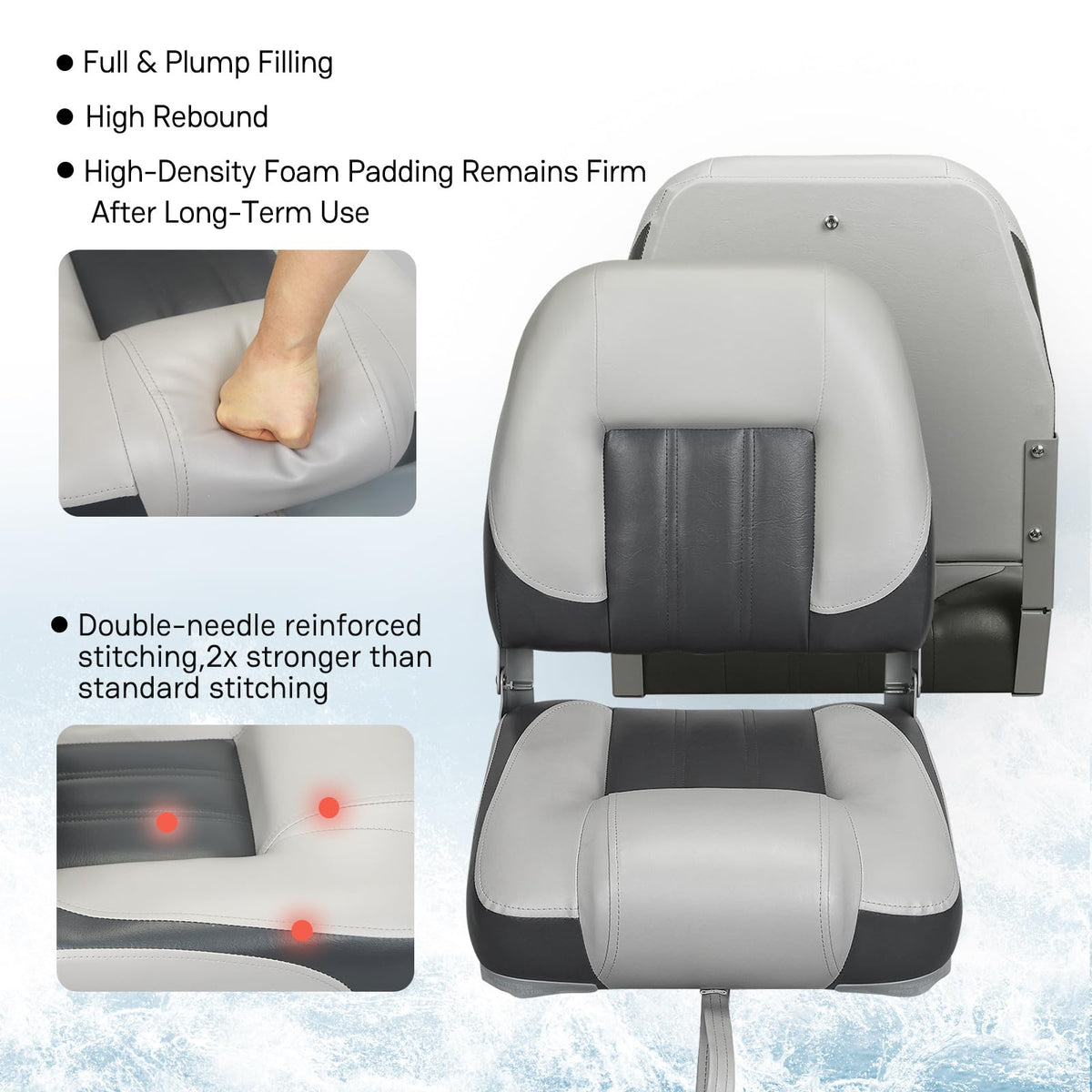 2 Pack Folding Boat Seats D418826