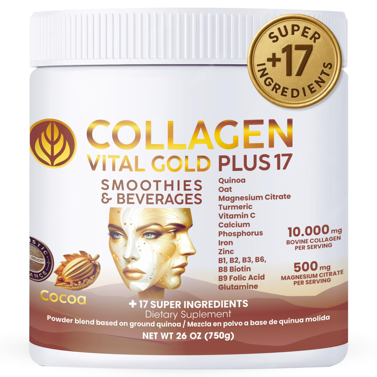 Collagen Peptides Powder Cocoa Flavor 26 oz U11213