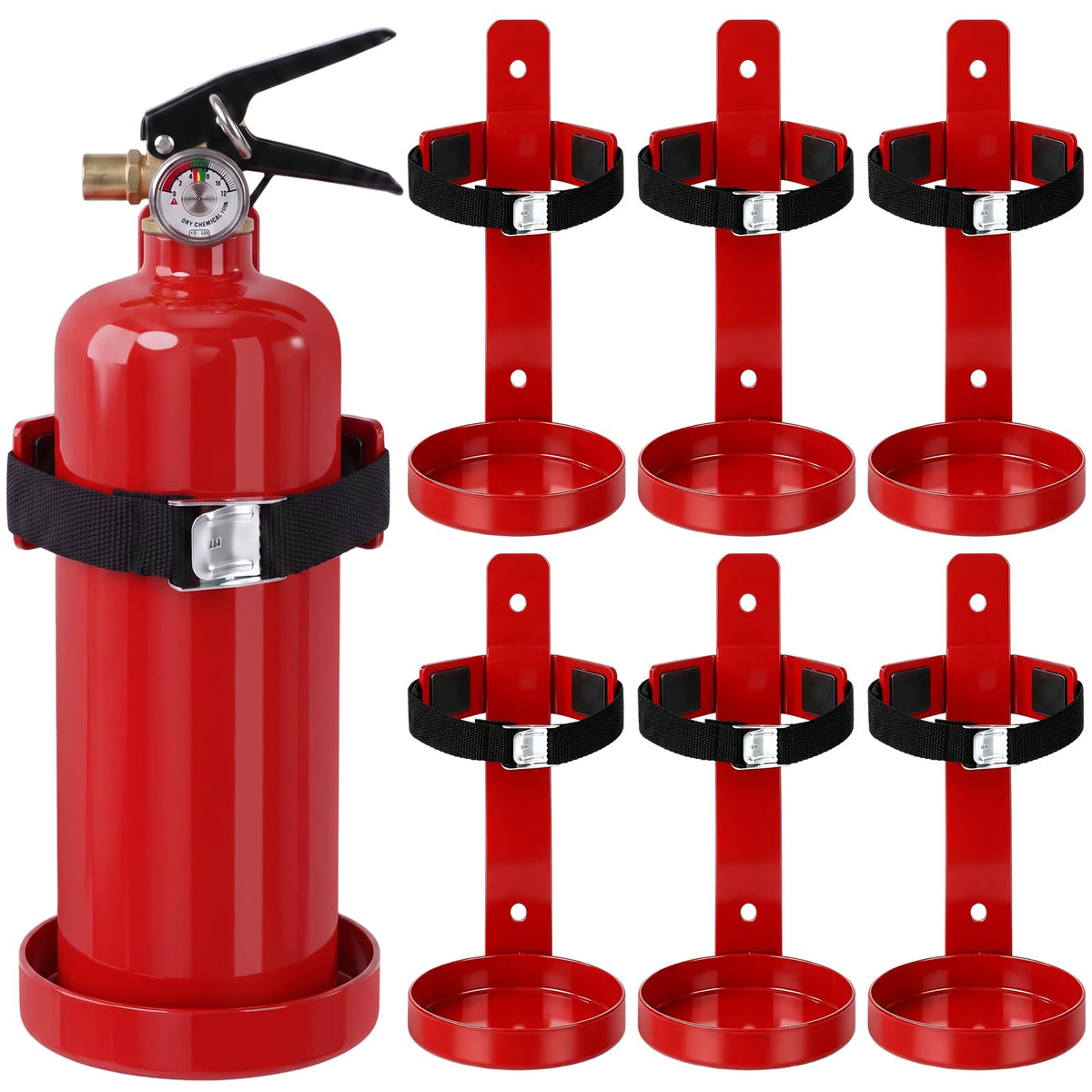 6 Pack 2.5 lb Fire Extinguisher Wall Mount Bracket K62991