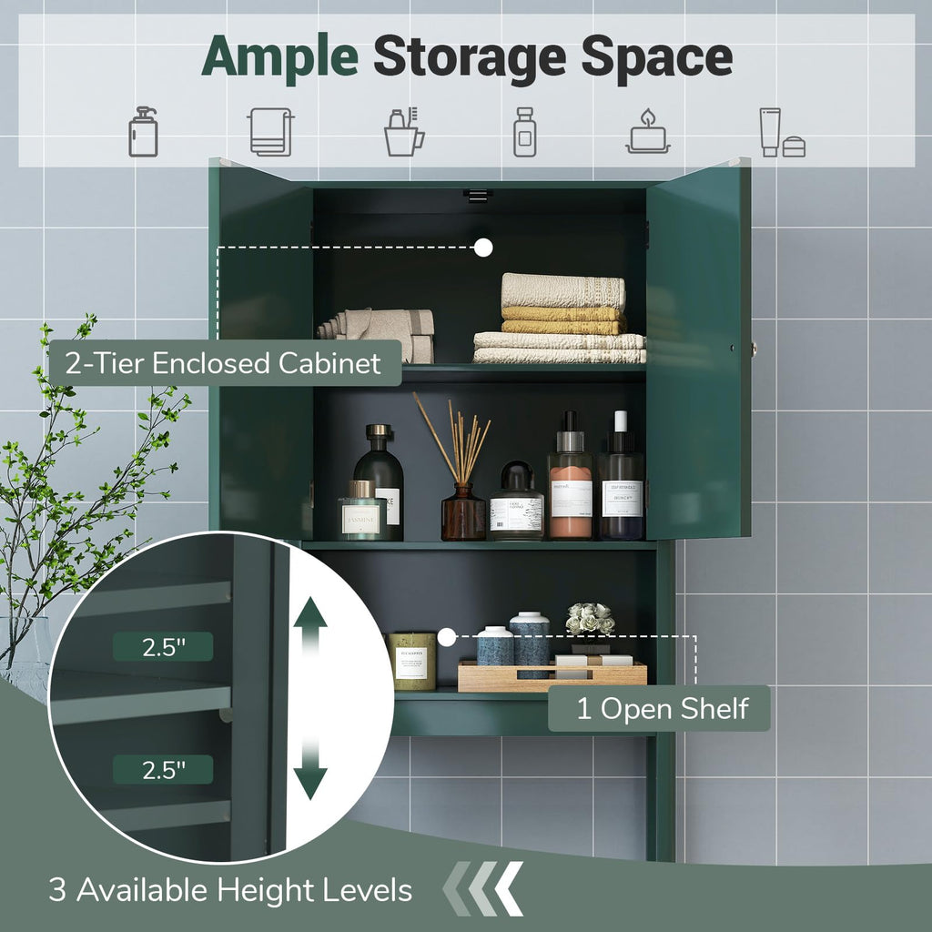 Over The Toilet Storage Cabinet with Fluted Doors G415