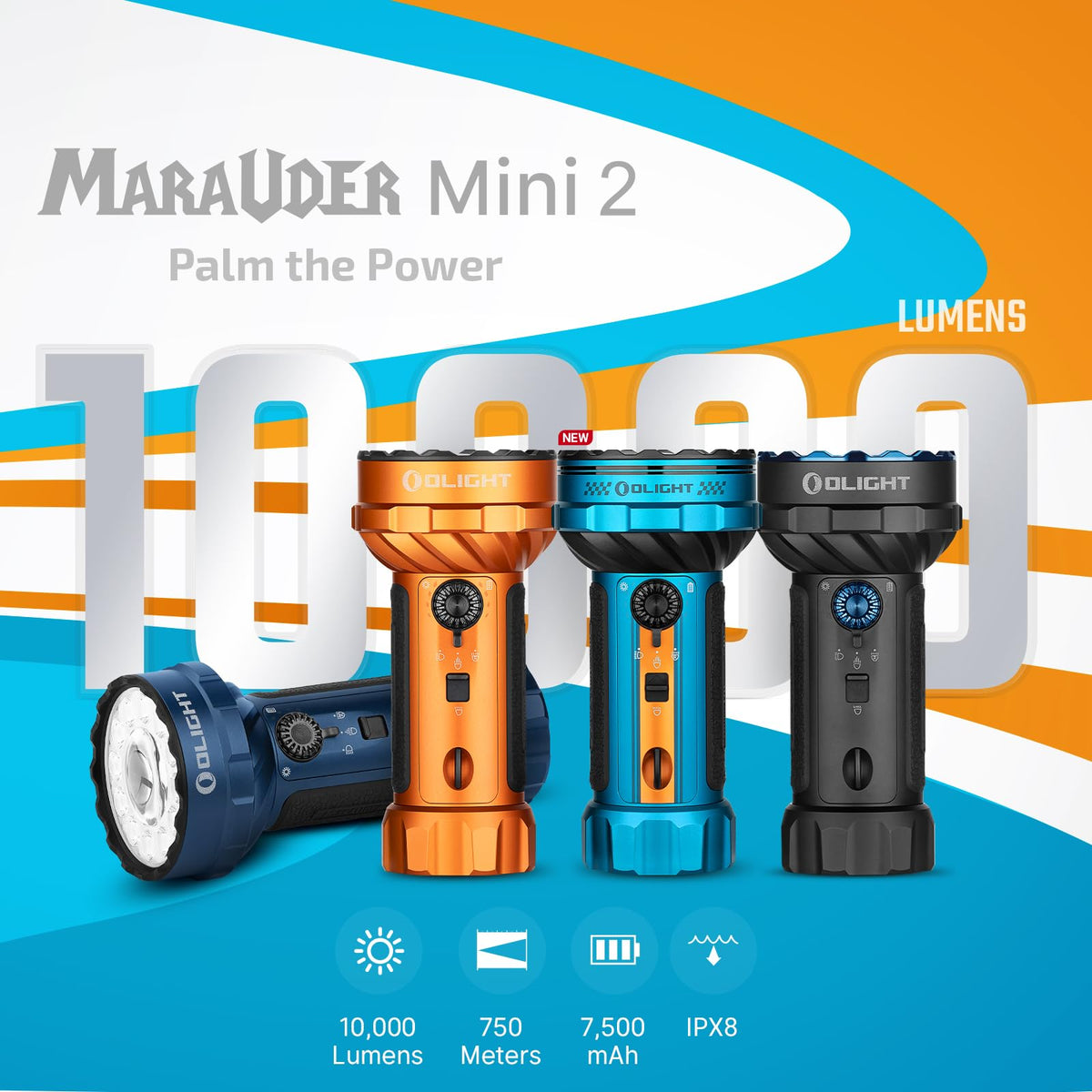 Bright Flashlight 10,000 Lumen 750 Meters Beam Distance V694