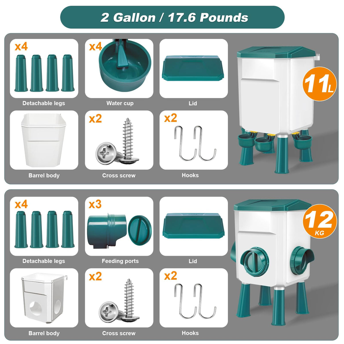 Chicken Feeder and Waterer Set 3 Gallon G7619