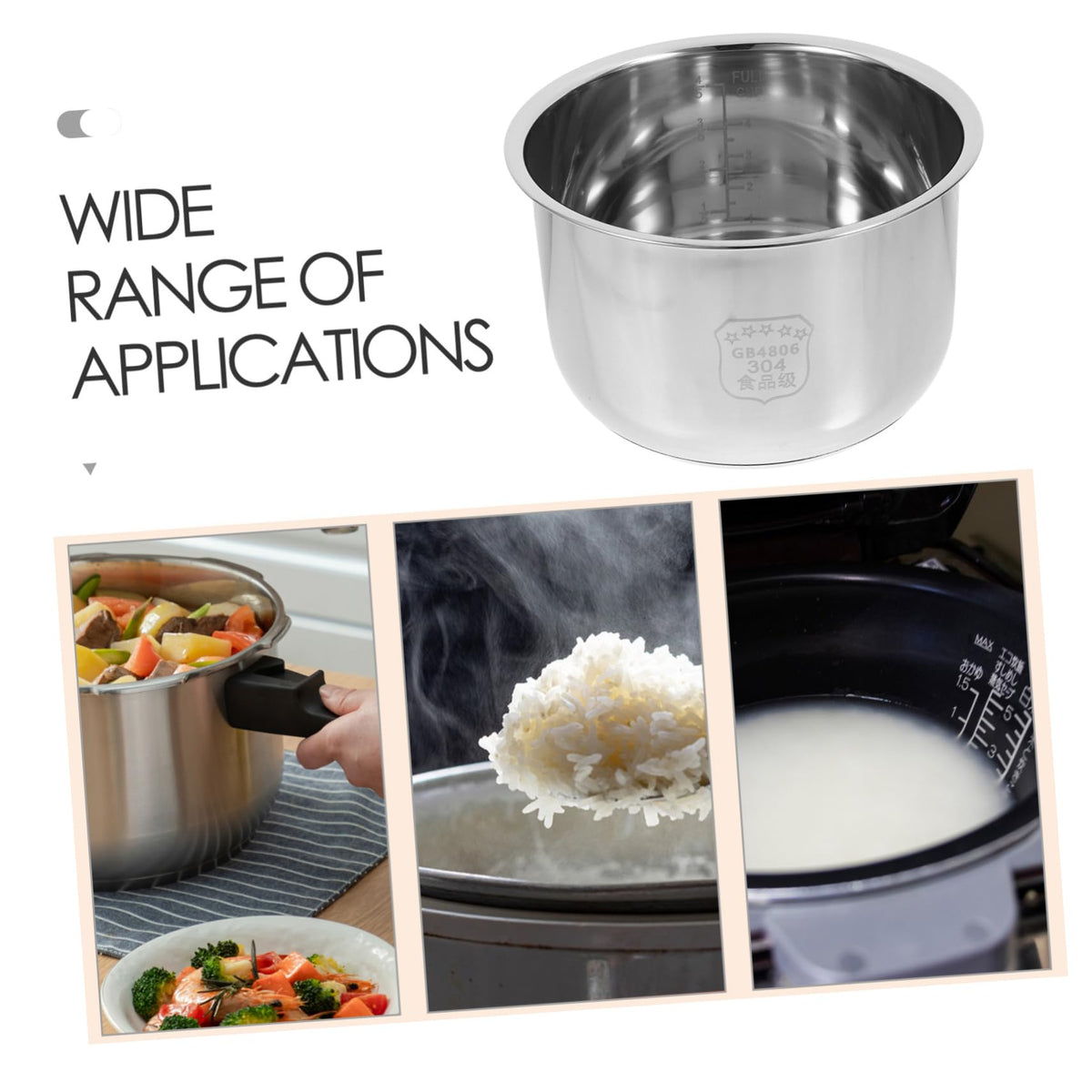 3L Stainless Steel Inner Cooking Pot E3899