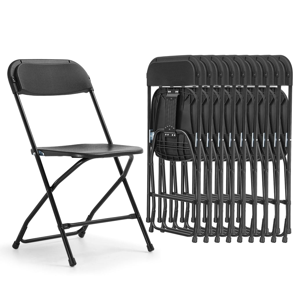 Folding Chairs 10 Pack 550LBS Capacity Heavy Duty Black S465938