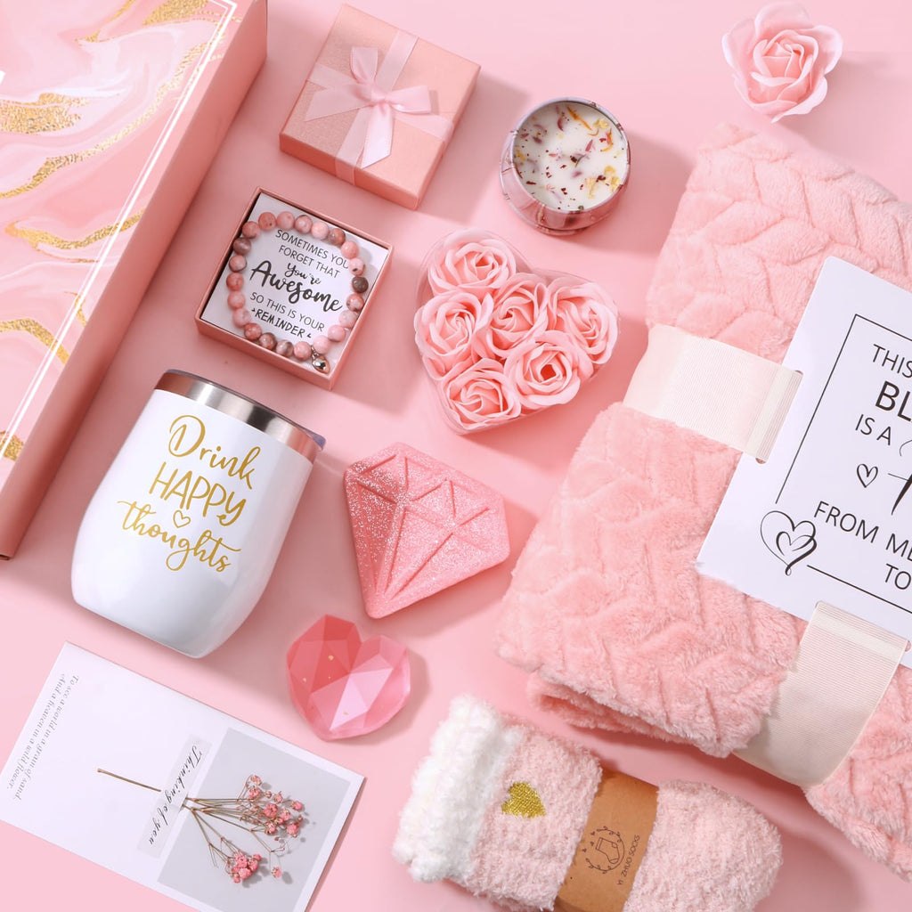 Pink Relaxing Spa Gift Set with Blanket S39425
