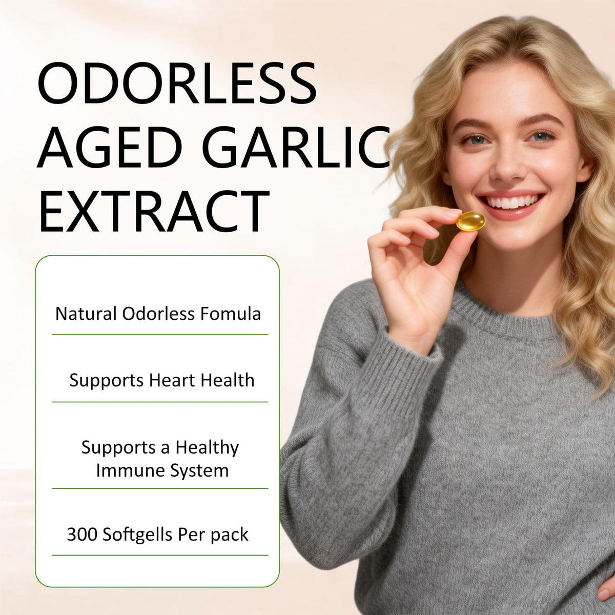 Odorless Garlic Extract 300 Softgels V65228