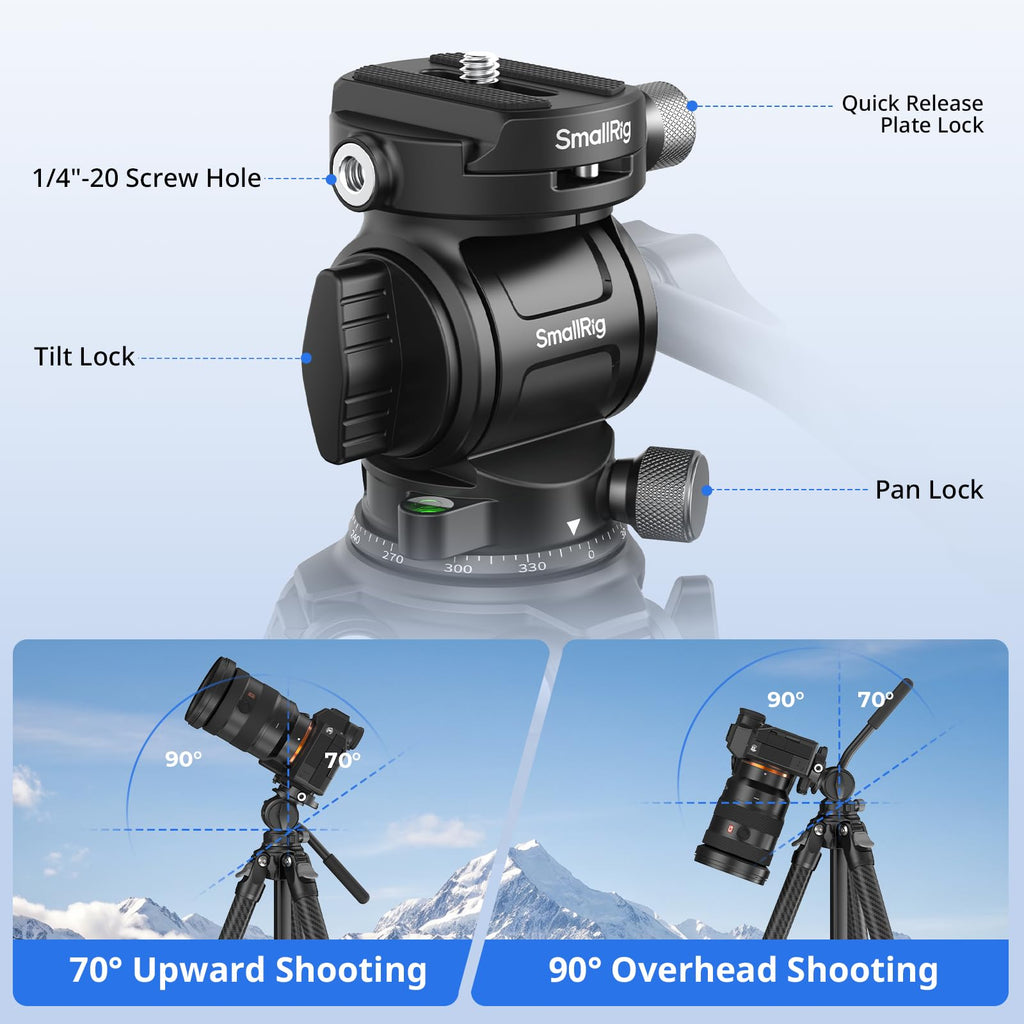 Carbon Fiber Compact Travel Tripod with Fluid Head N952