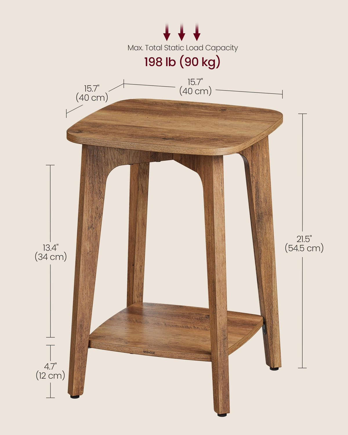 2-Tier Small Square Side Table Set of 2 B10850