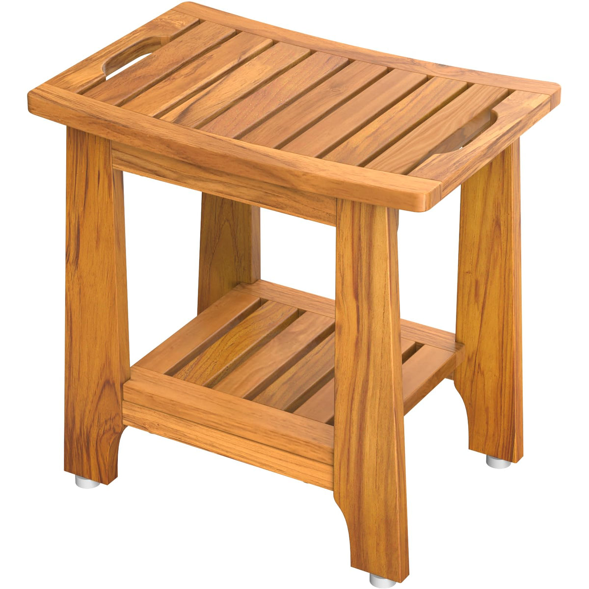 18" Teak Shower Bench with Non-Slip Leveling Feet E707