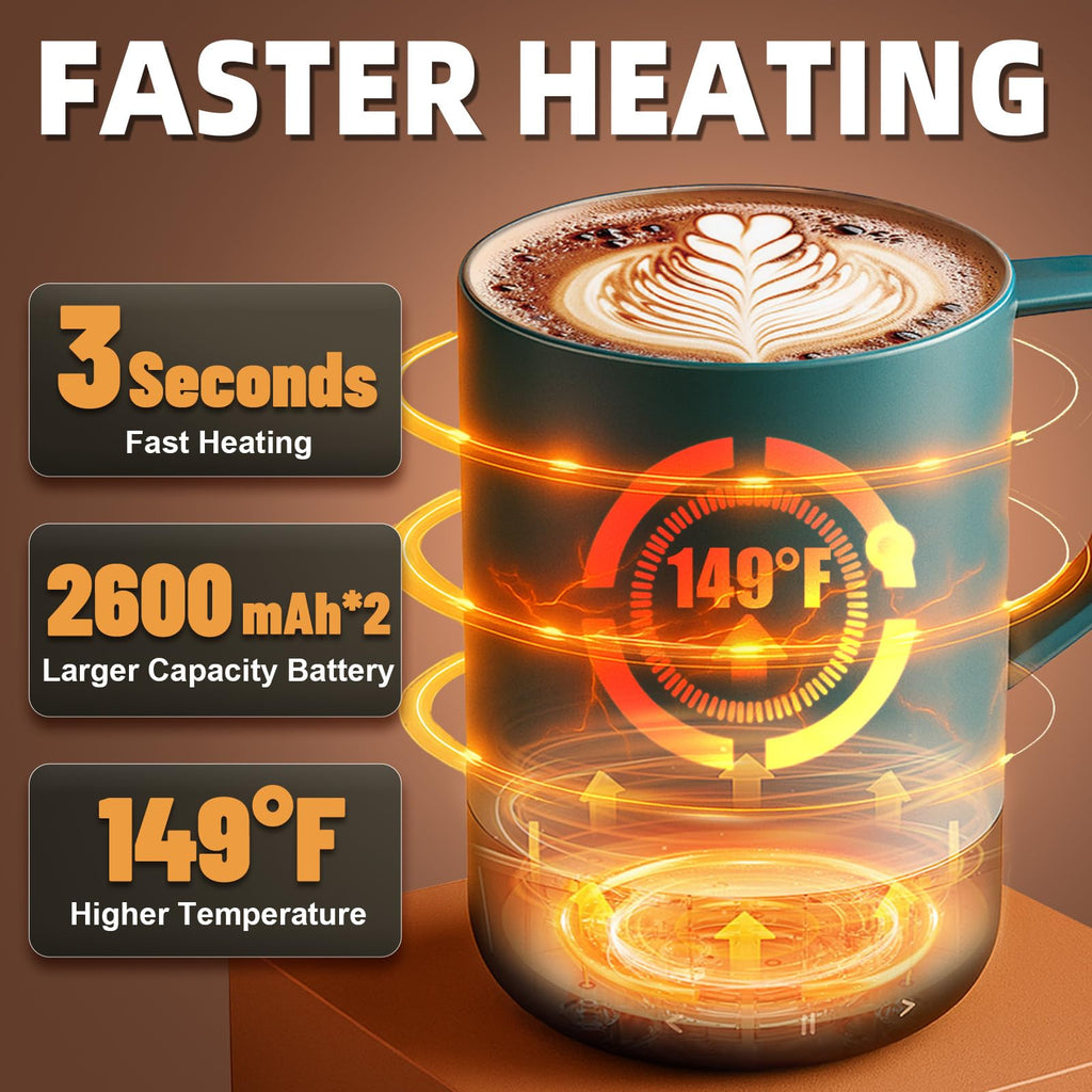 14 Oz Rechargeable Self Heating Coffee Mug Q482148