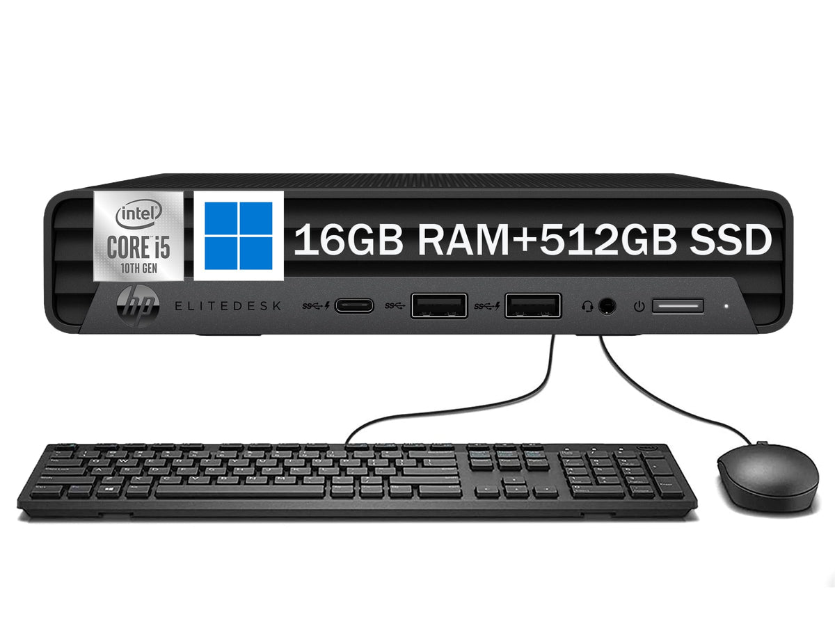 Mini Desktop PC, Intel Core i5-10500T, 16GB RAM, 512GB SSD, Windows 11 Pro S131631