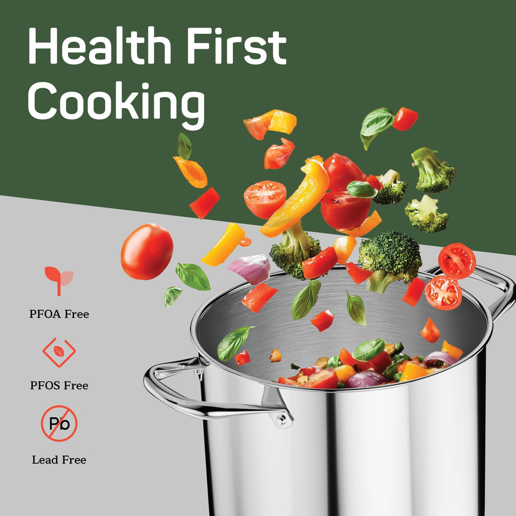 16 Quart Stainless Steel Stockpot with Tempered Glass Lid R4461
