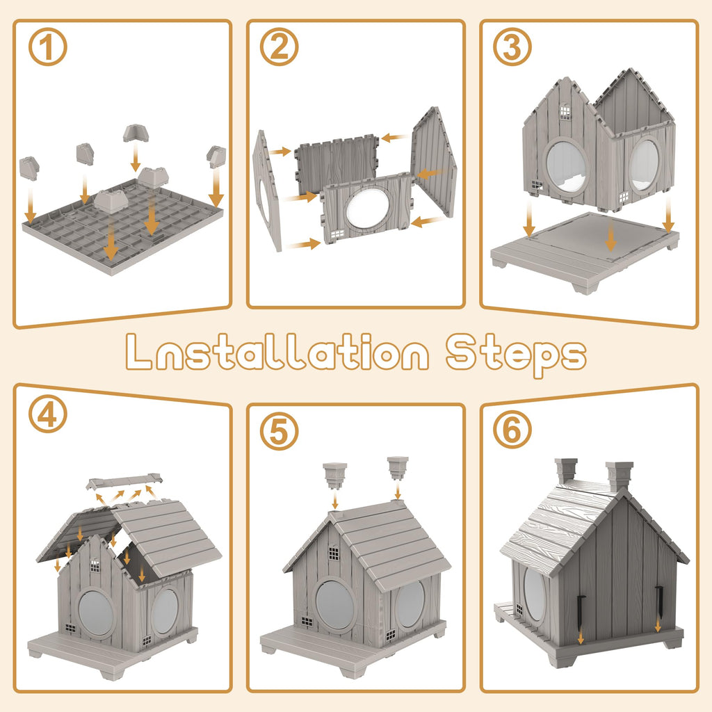 Weatherproof 1-Story Resin Cat House W416185