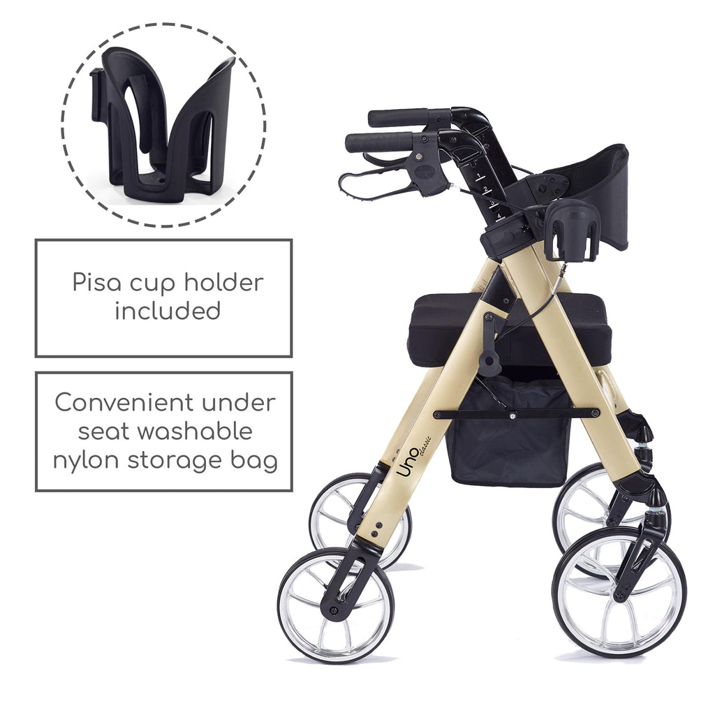 Rolling Walker with Orthopedic Extra Wide Seat and Brakes Z296