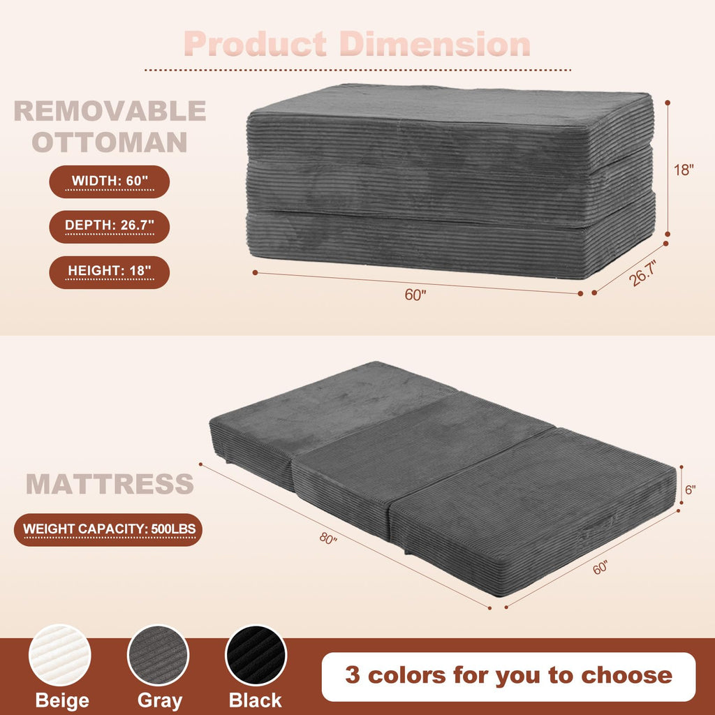 6-Inch Tri-Fold Foldable Mattress A586