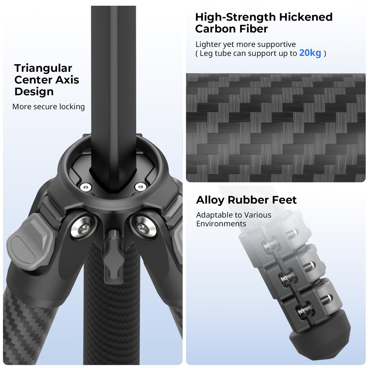 Carbon Fiber Compact Travel Tripod with Fluid Head N952