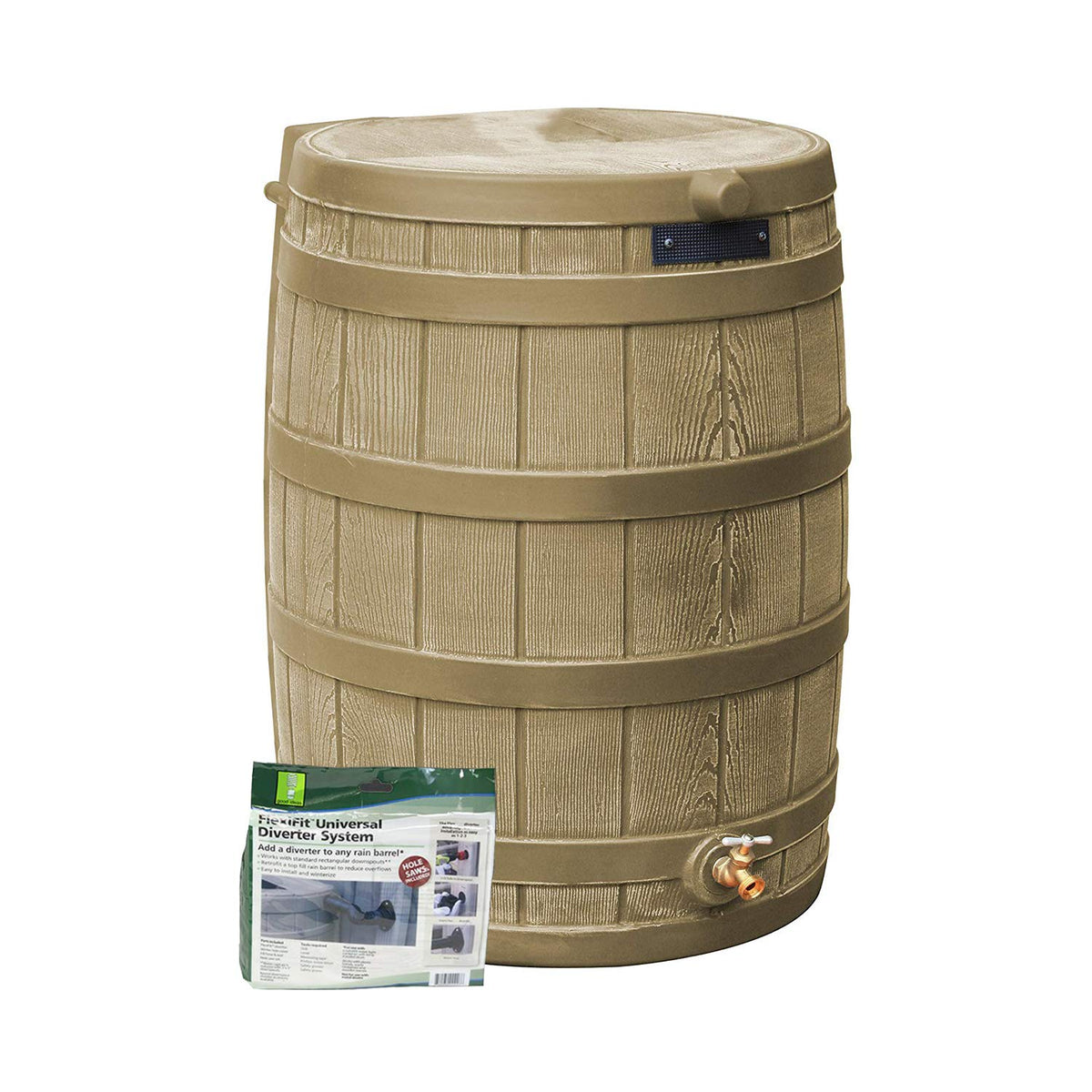 50 Gallon Rain Barrel with Diverter Kit F57472