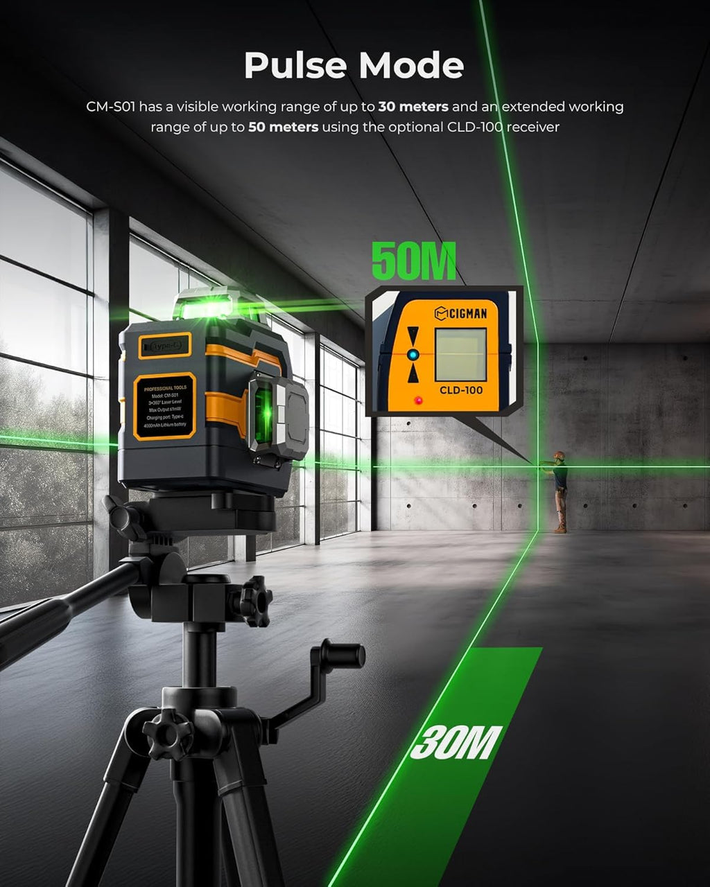 Green 3x360° Self Leveling Laser Level H7646