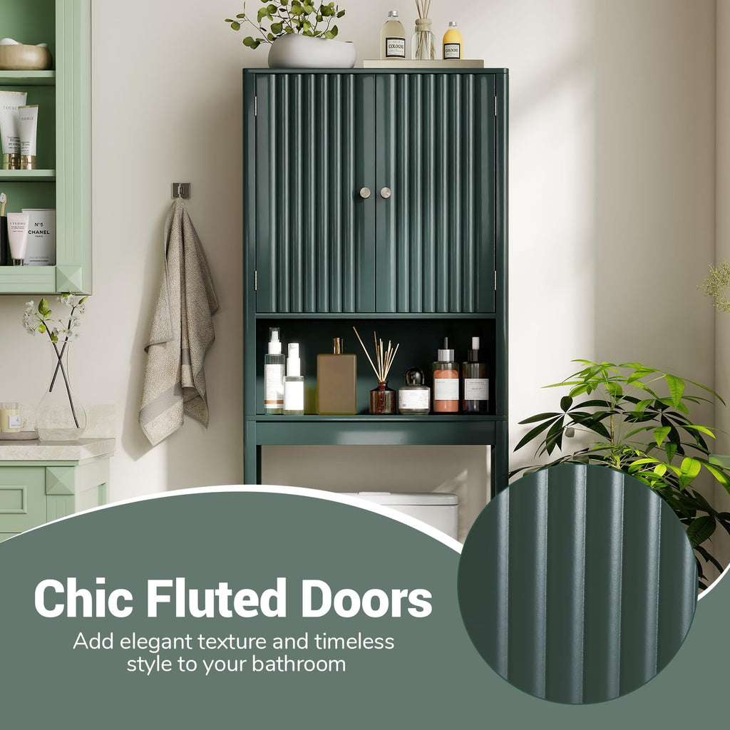 Over The Toilet Storage Cabinet with Fluted Doors G415