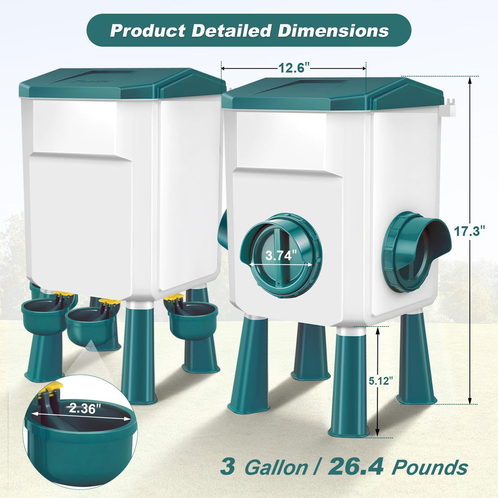 Chicken Feeder and Waterer Set 3 Gallon G7619