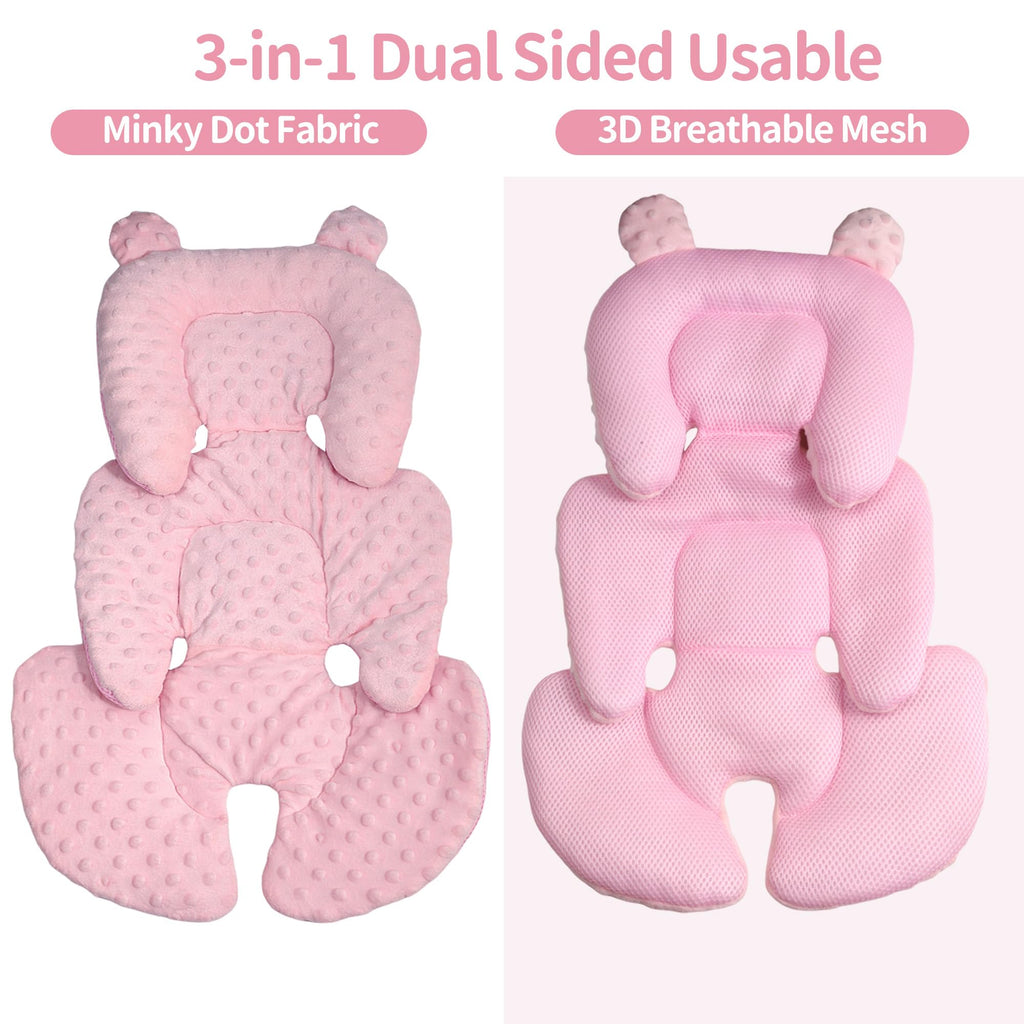Reversible Carseat Head Body Support Newborn Pink C340627