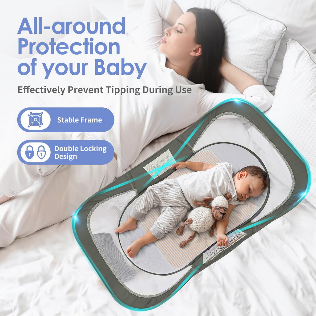Portable Baby Bassinet with Mosquito Net & Sunshade G662061