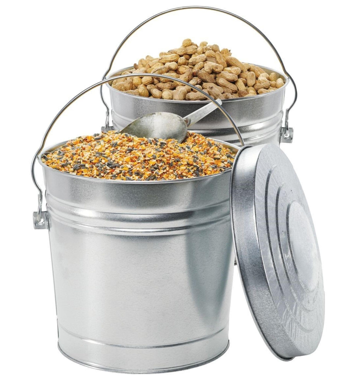 6 Gallon Galvanized Steel Storage Can or Waste Bin with Locking Lid G933